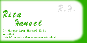 rita hansel business card